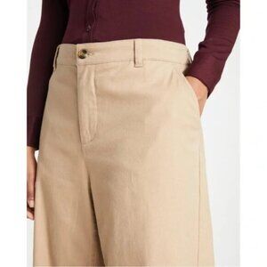Universal Standard Carol High Rise Wide Leg Twill Khaki Pants Large 20-22